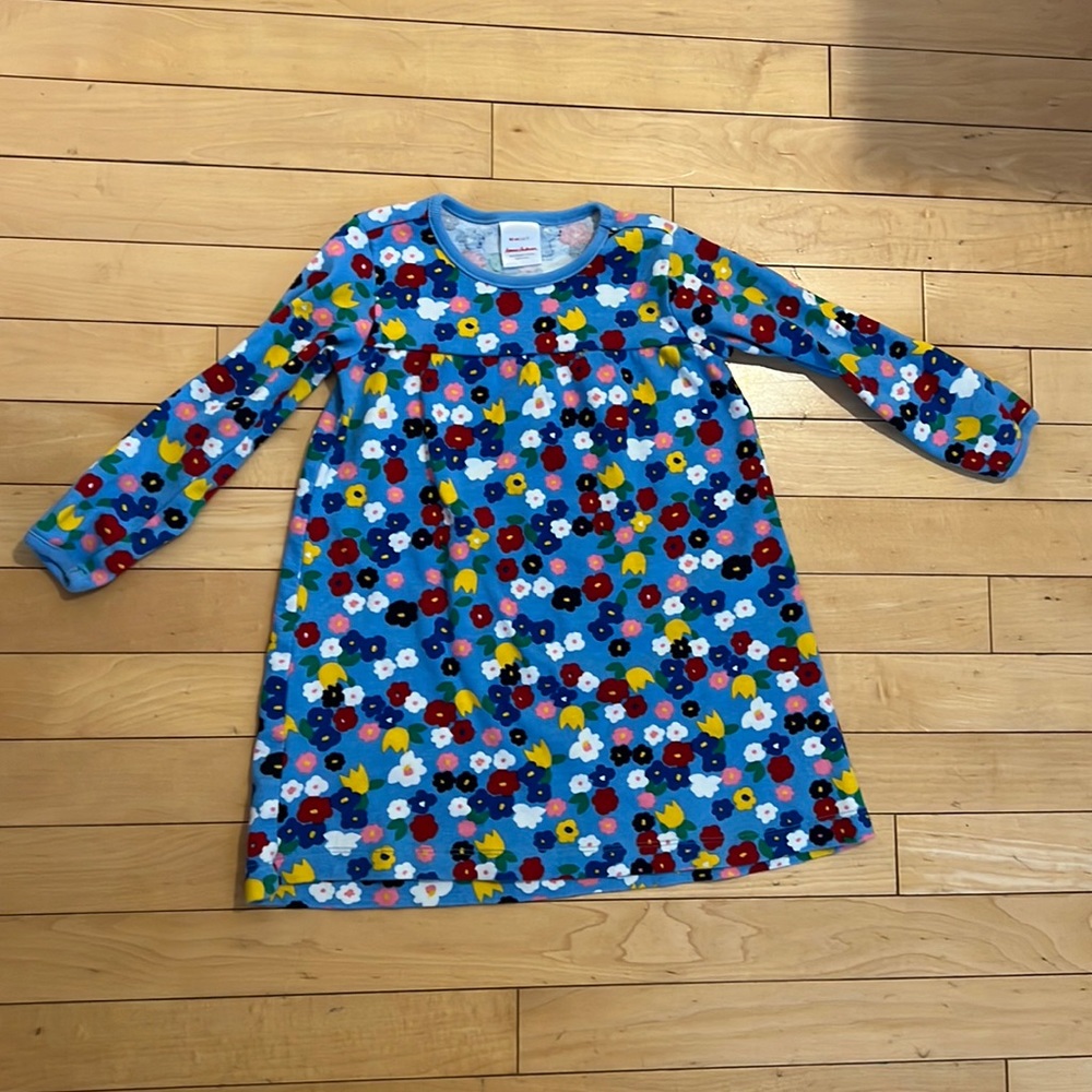 Hanna Andersson Girls 3T blue flower dress